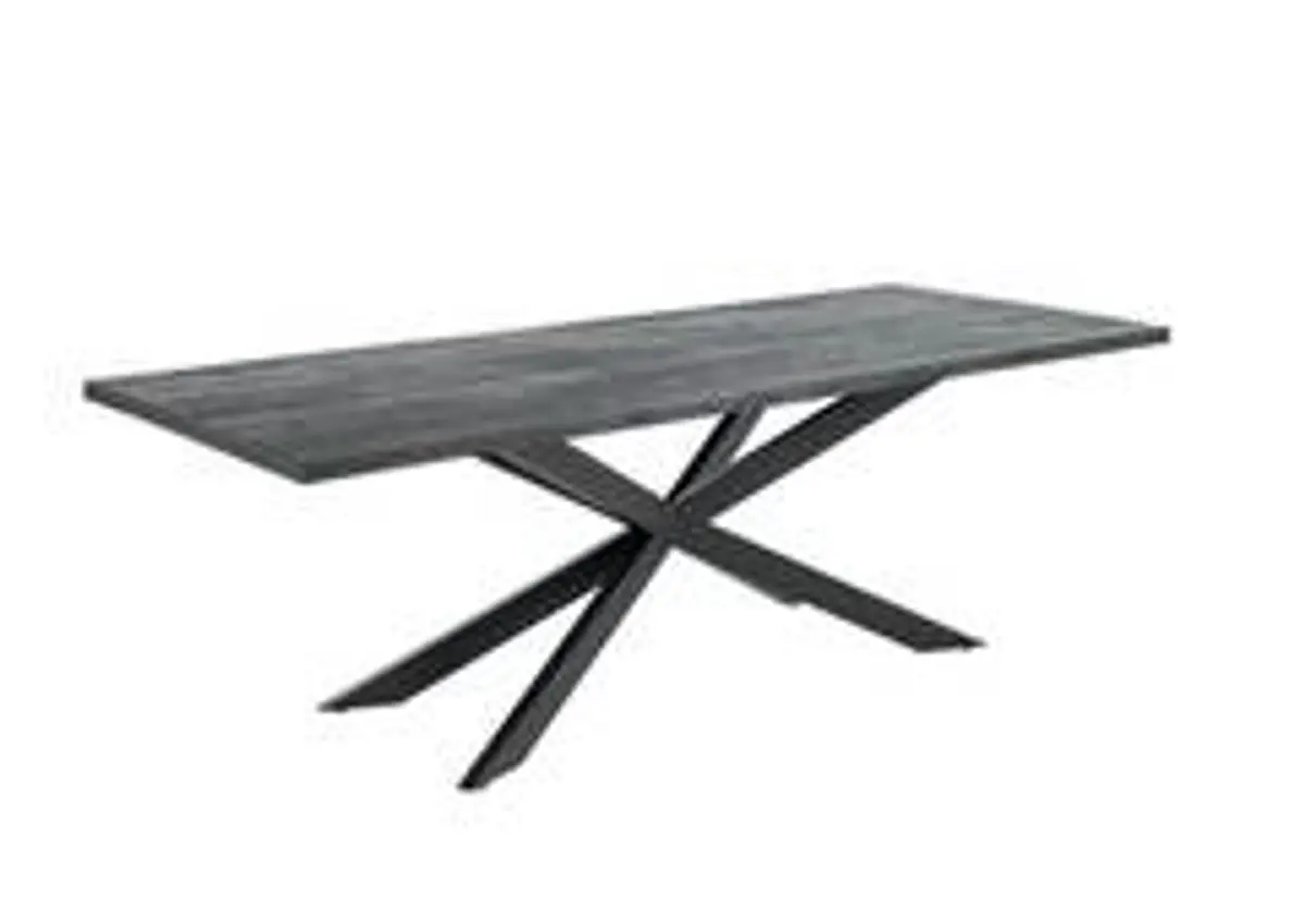 Esstisch - LB ca. 200x100 cm, Rustikale Wildeiche, Schwarz