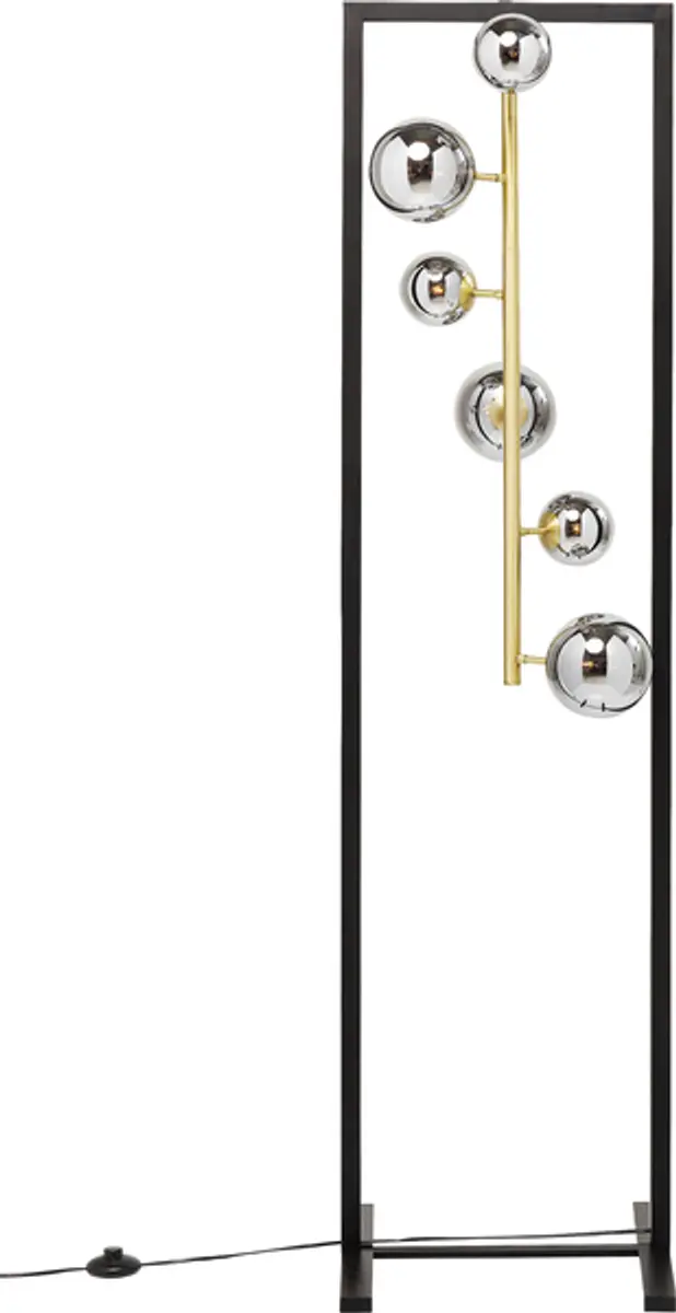 Stehleuchte- BH ca. 42X160 cm, Stahl, Pulverbeschichtet, Schwarz, Goldfarben