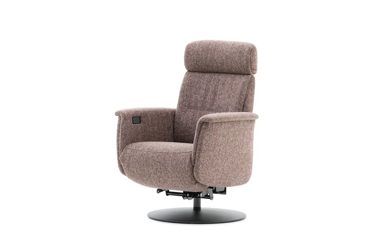 Relaxsessel Konstantin - Größe L, Relaxfunktion motorisch mit AKKU, Stoff, Rose