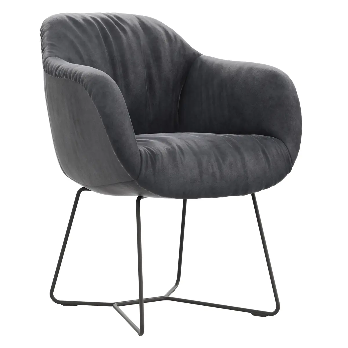 Dinnerchair Sevano - Leder, Anthrazit