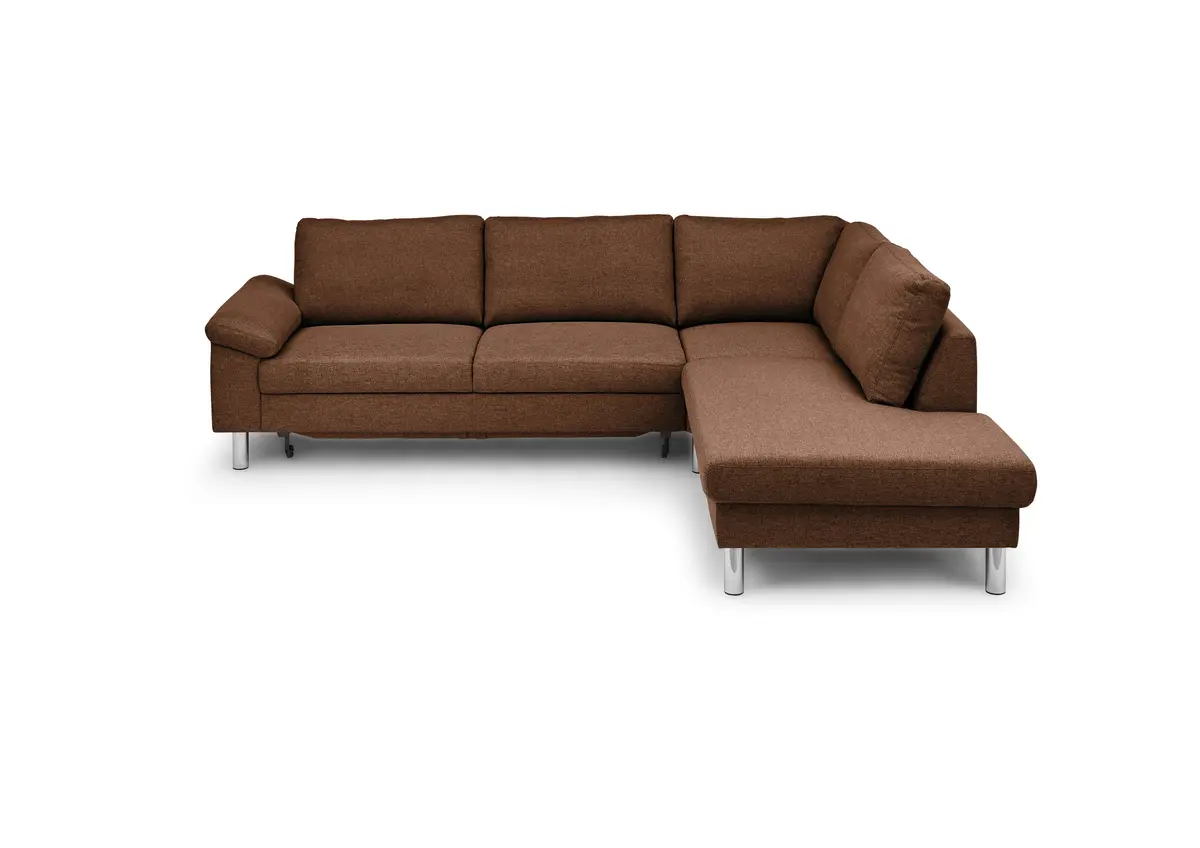 Ecksofa COOL - 2,5-Sitzer mit Ecke rechts, Querschläfer, Stoff, Rost