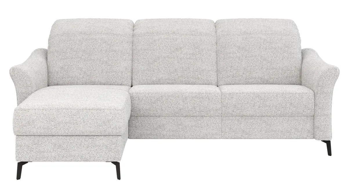 Ecksofa Canterbury - Longchair links mit 2,5-Sitzer, Stoff, Offwhite