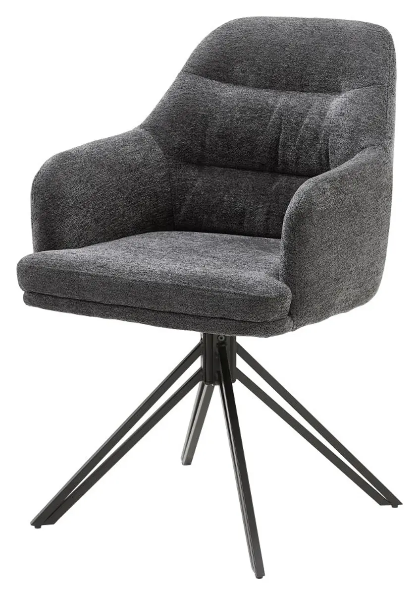 Armlehnstuhl - drehbar, Stoff, Anthrazit
