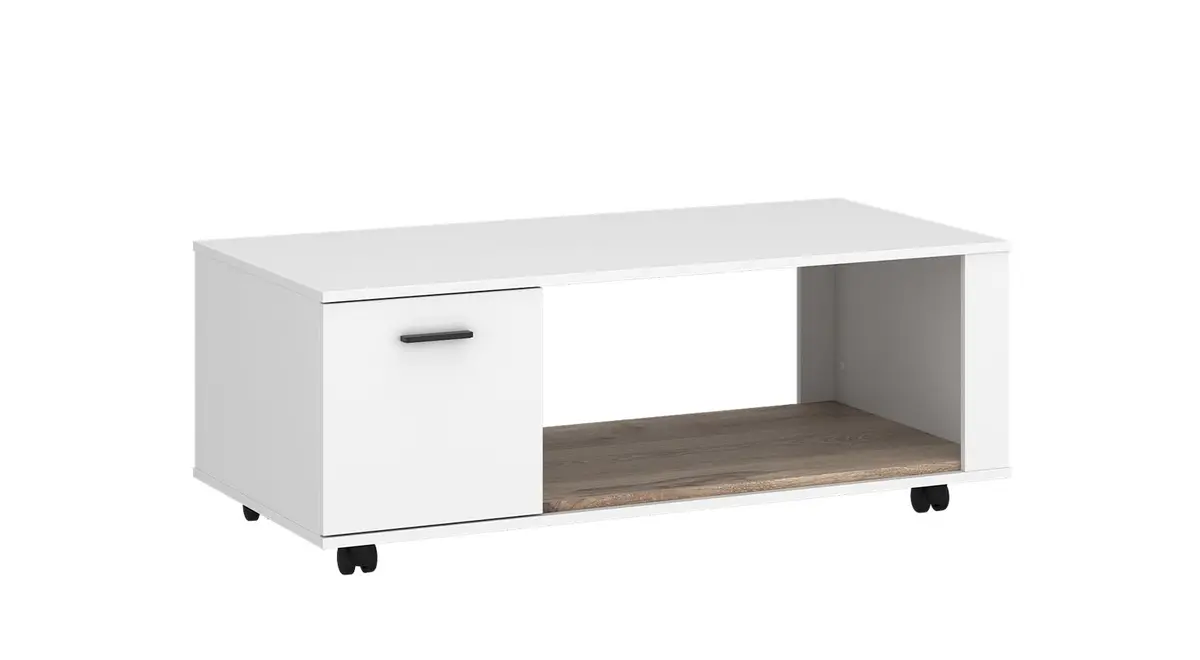 Couchtisch - LB ca. 115x67 cm, Alpinweiß, Viking Eiche Nachbildung