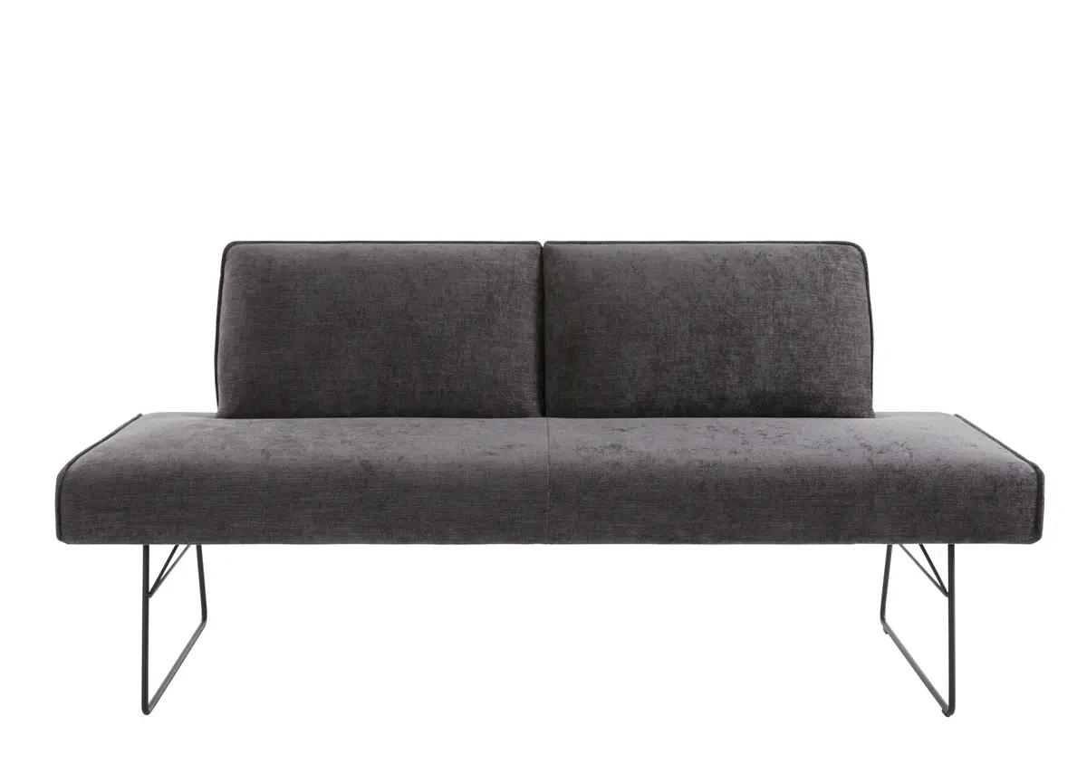 Polsterbank Elda - Breite ca. 184 cm, Stoff, Anthrazit