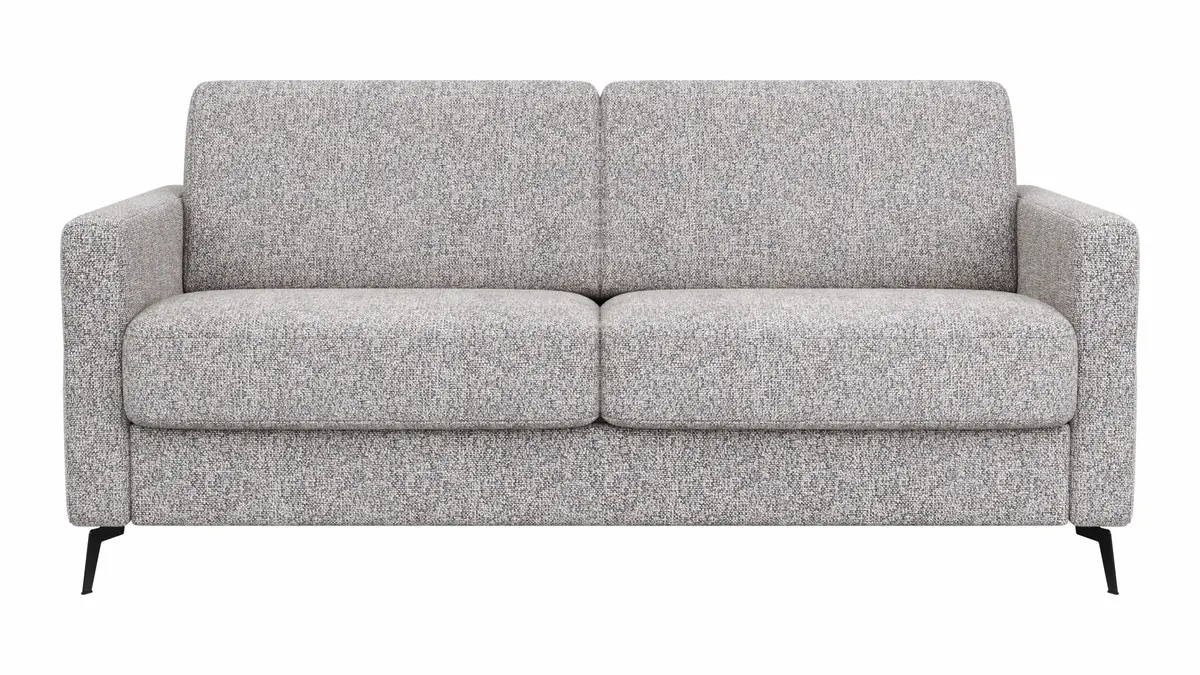 Schlafsofa Laredo - 2,5-Sitzer inkl. Schlaffunktion und Armlehne klappbar, Stoff, Graubeige