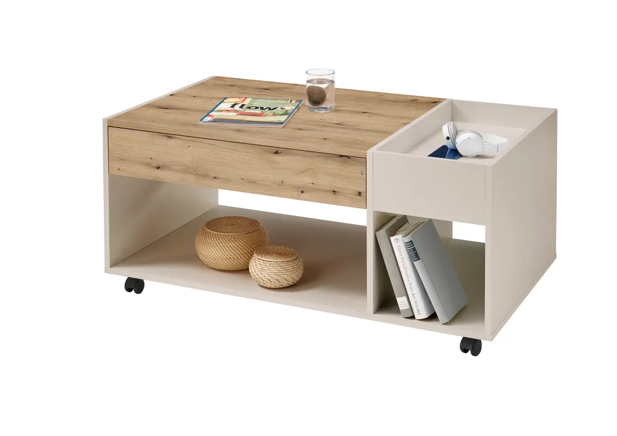 Couchtisch - LB ca. 110x60 cm, Kaschmir, Artisan Eiche Nachbildung