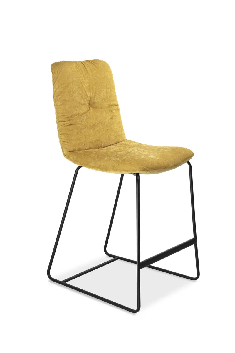 Barhocker Pelle - Stoff, Orange, Kufe, Anthrazit