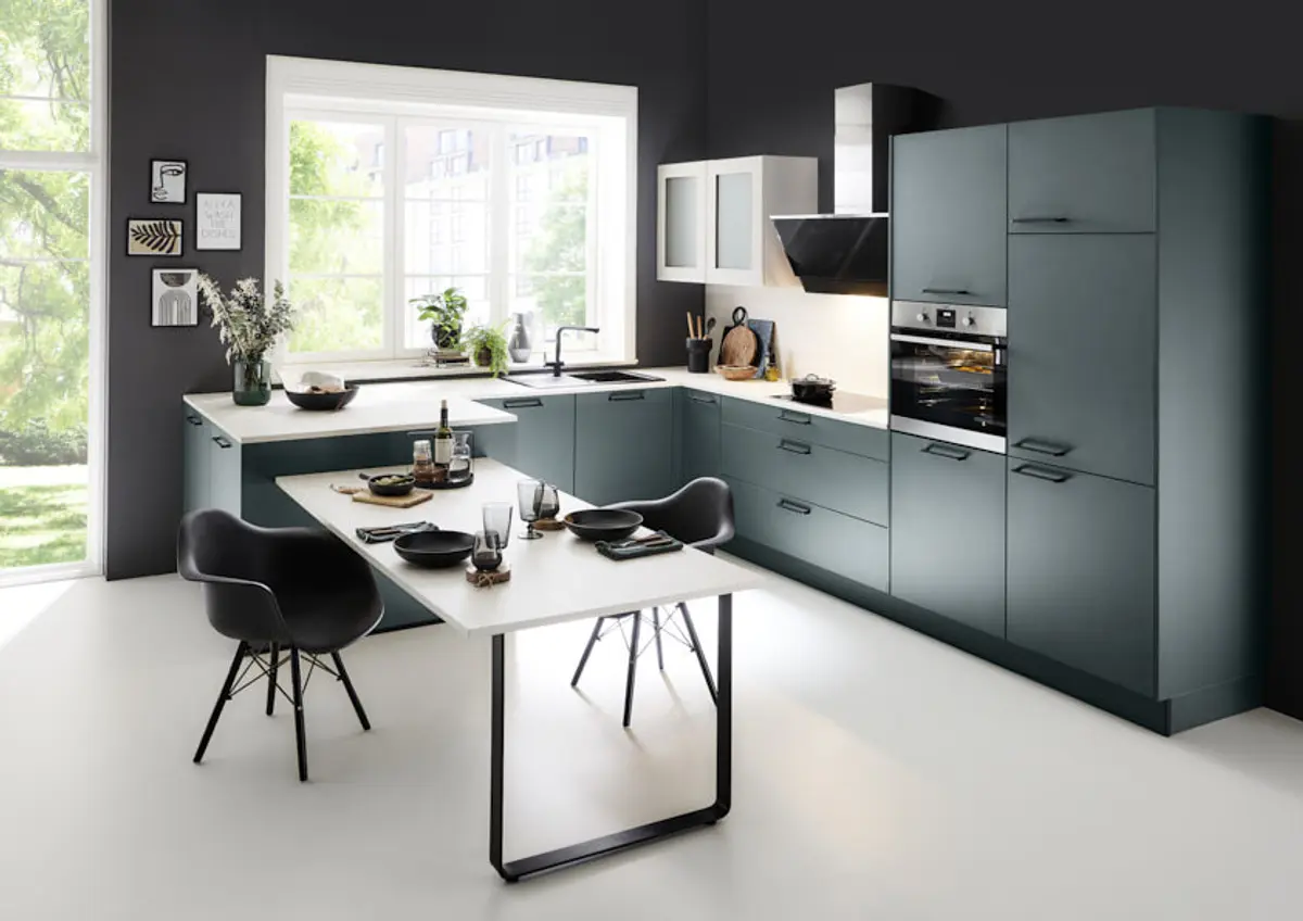 U-Küche 40.100 1 423, Black Green