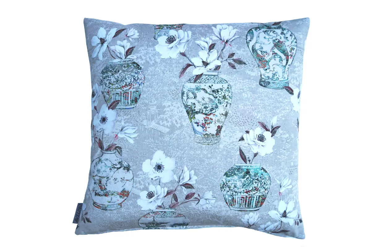 Deko-Kissen - BL ca. 45x45 cm, Blau gemustert