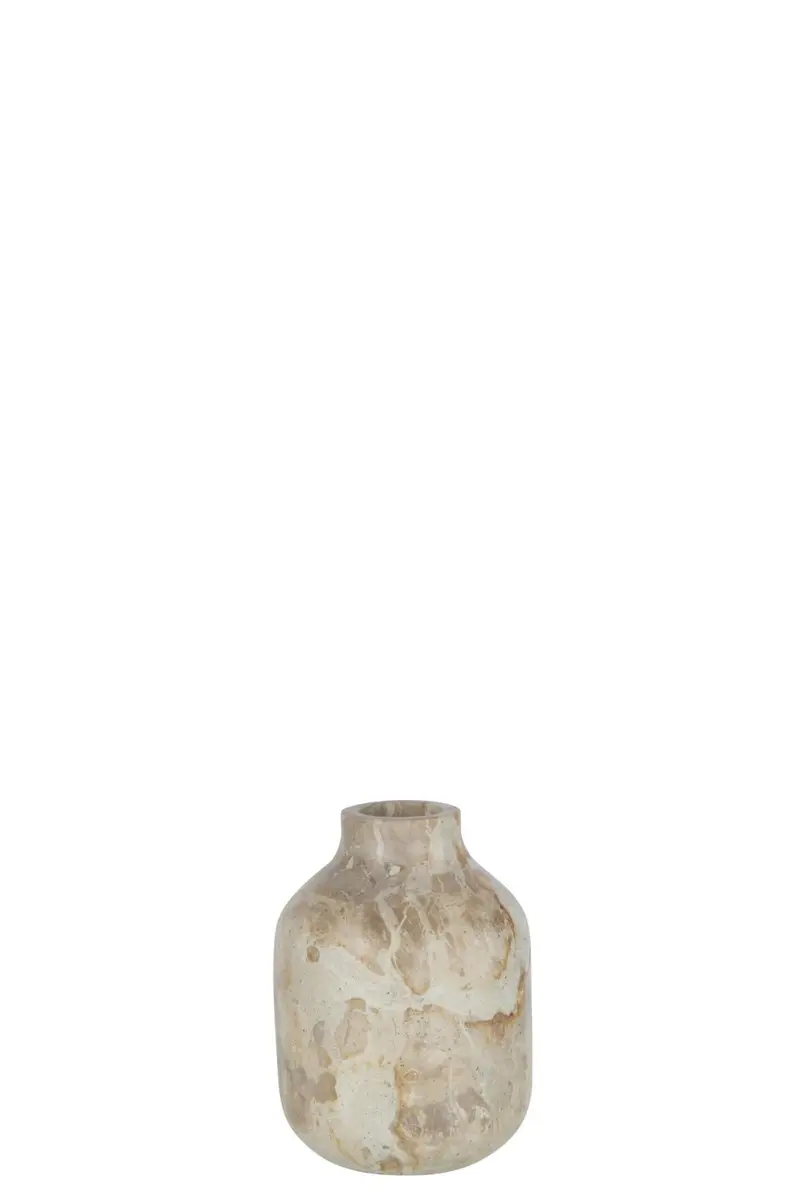 Deko-Vase - DH ca. 11x15 cm, Marmor Beige