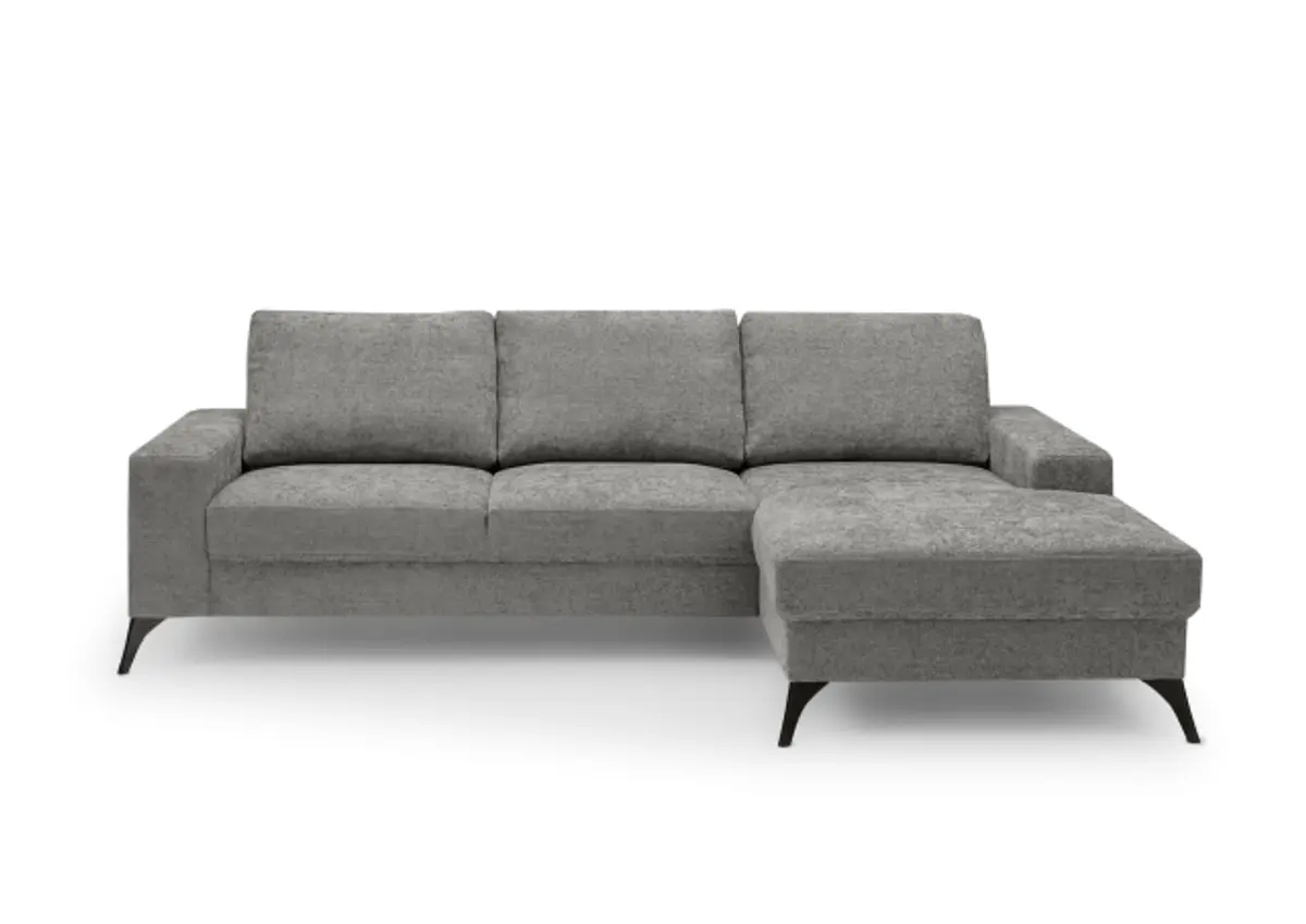 Ecksofa - 2-Sitzer, Ecke rechts, Stoff, Anthrazit