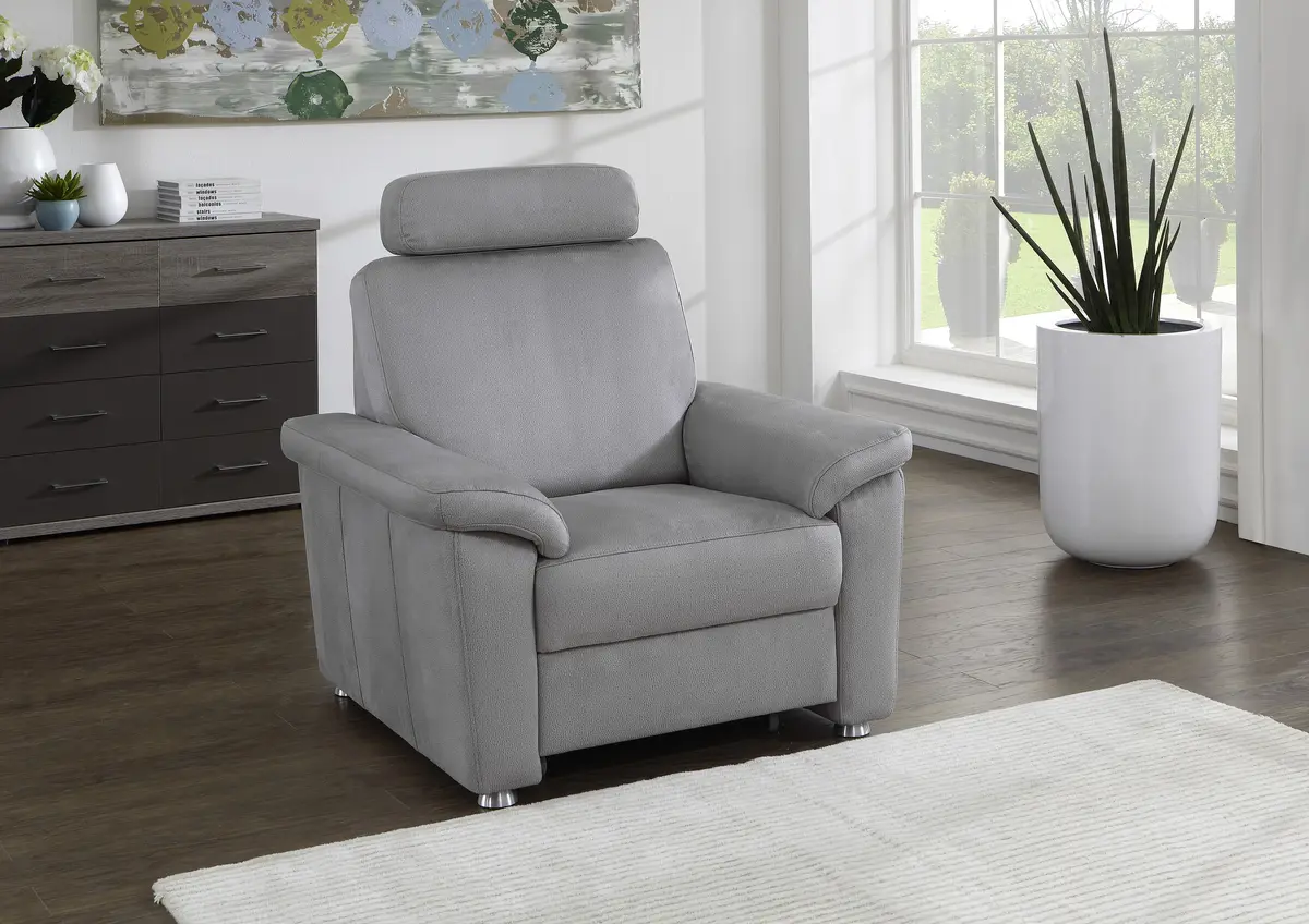 Sessel - in Stoff hellgrau