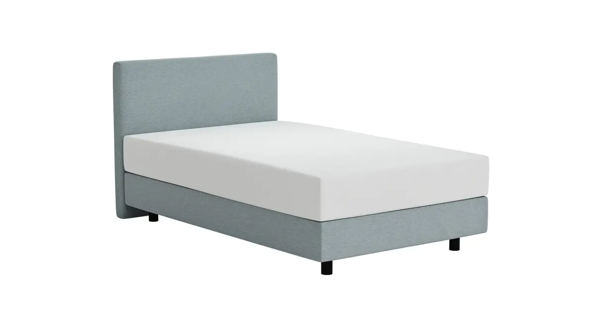 Boxspringbett Valencia - Liegefläche ca. 120x200 cm, Stoff, Hellblau