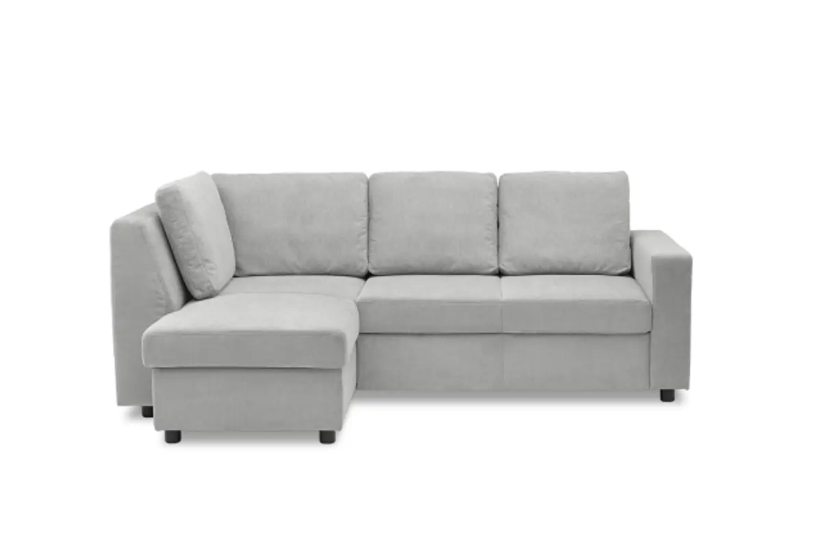 Ecksofa PRO FLEXX - Ecke links, 2-Sitzer, Stoff, Silbergrau