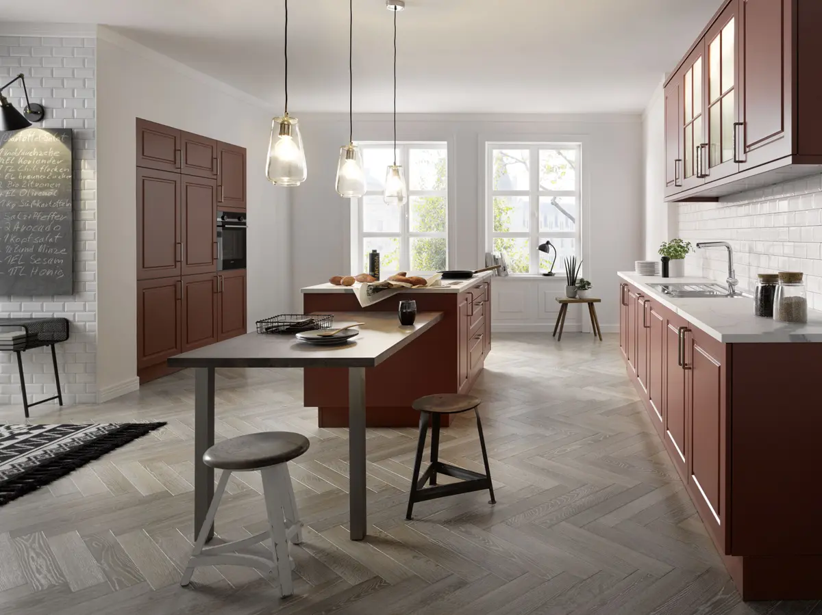 Inselküche 56.180 GL 11 519, Indischrot samtmatt