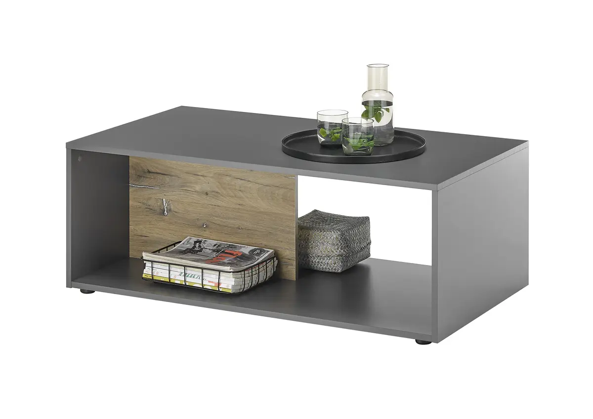 Couchtisch - B/H/T ca. 110x40x60 cm, Grau Dekor 