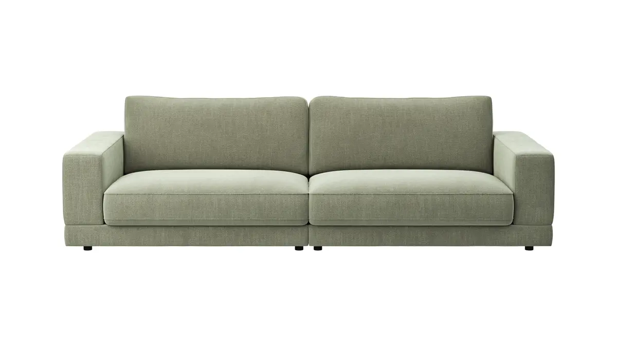 Sofa Juni - 3-Sitzer, Stoff, Lindgrün