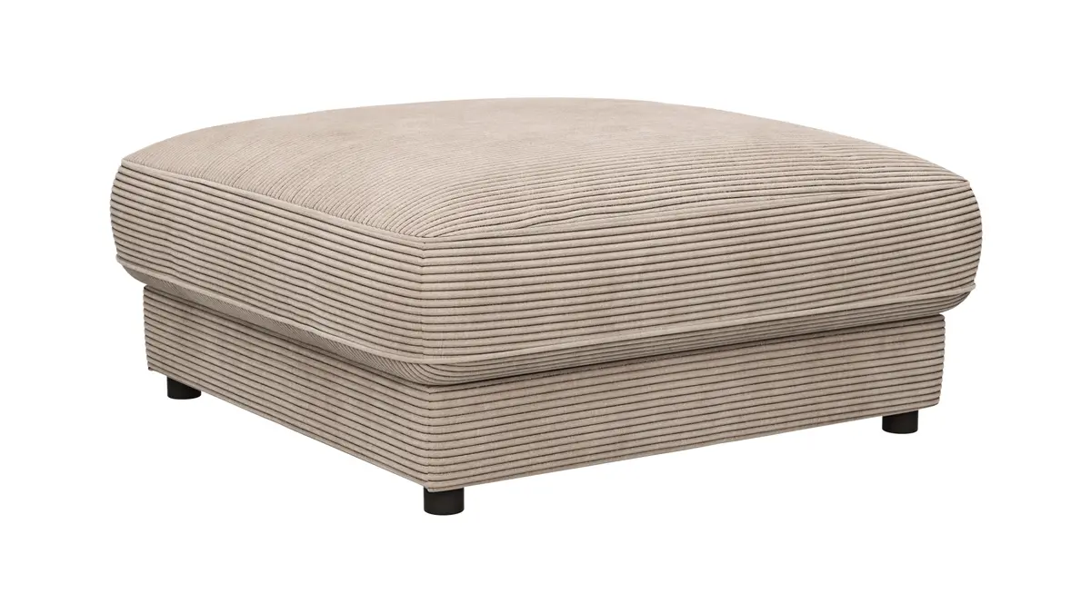 Hocker Juni - LB ca. 90x90 cm, Cord, Taupe