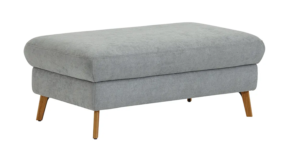Hocker Jacksonville - LB ca. 112x67 cm, Stoff, Hellblau