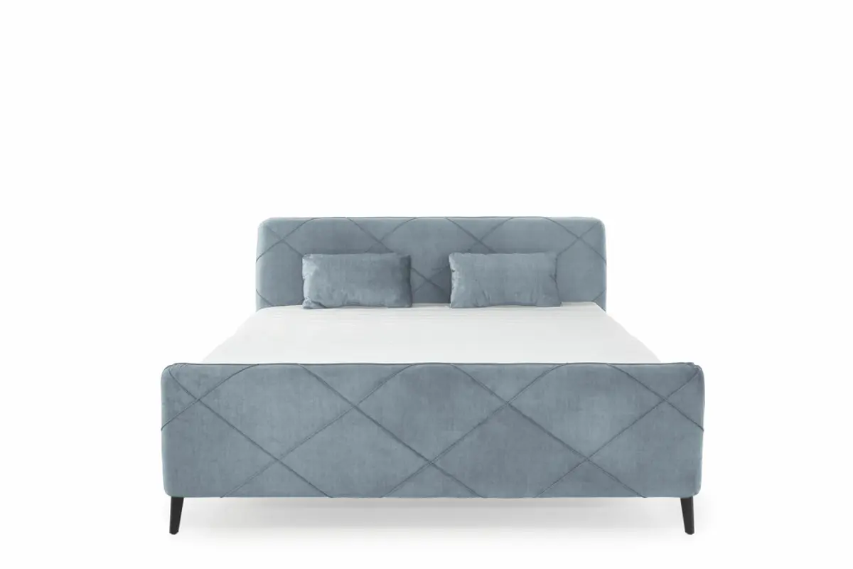 Boxspringbett JESSI- Liegefläche ca. 180x200 cm, Stoff, Hellblau