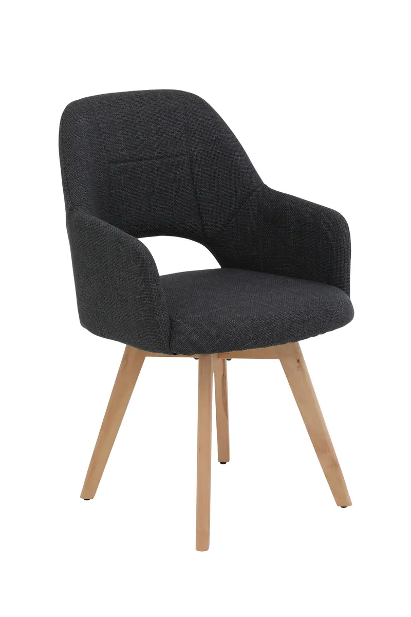 Armlehnstuhl - drehbar, Stoff, Anthrazit