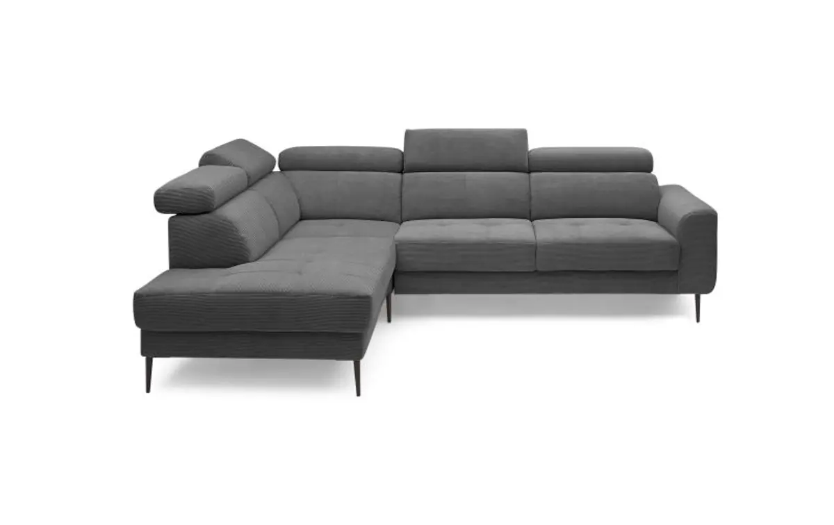 Ecksofa CHARIS - Ecke links, 2-Sitzer, Microfaser, Anthrazit