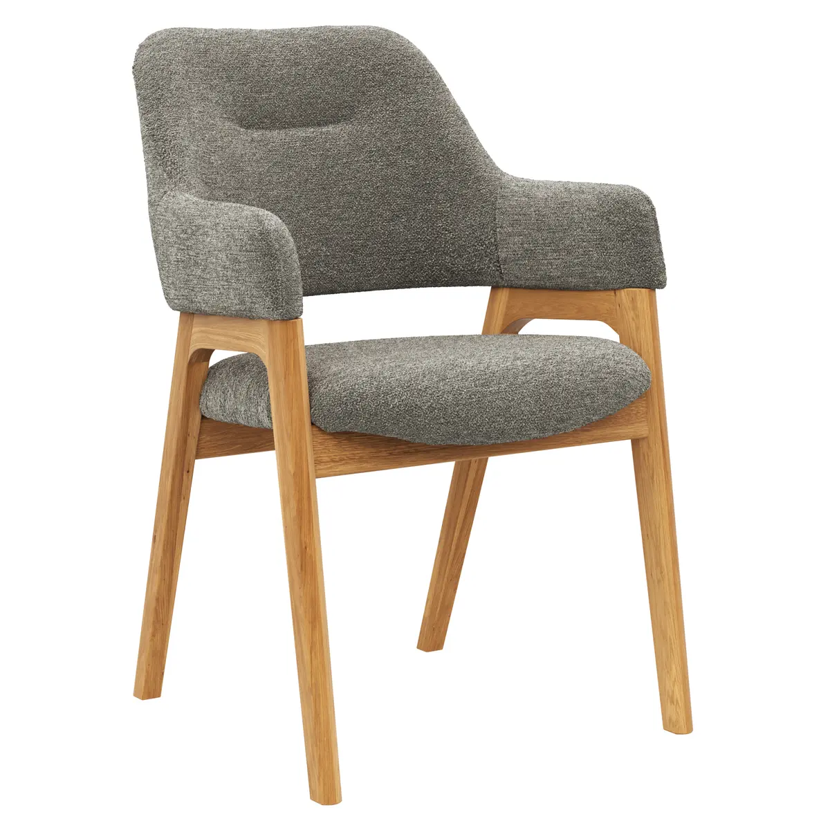Armlehnstuhl Flore 1 - Stoff, Steingrau