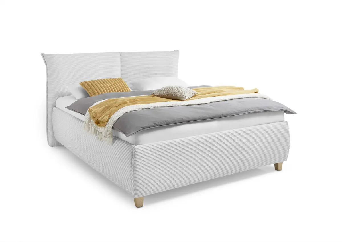 Bettgestell ALICA- Liegefläche ca. 180x200 cm, Stoff, Weiß