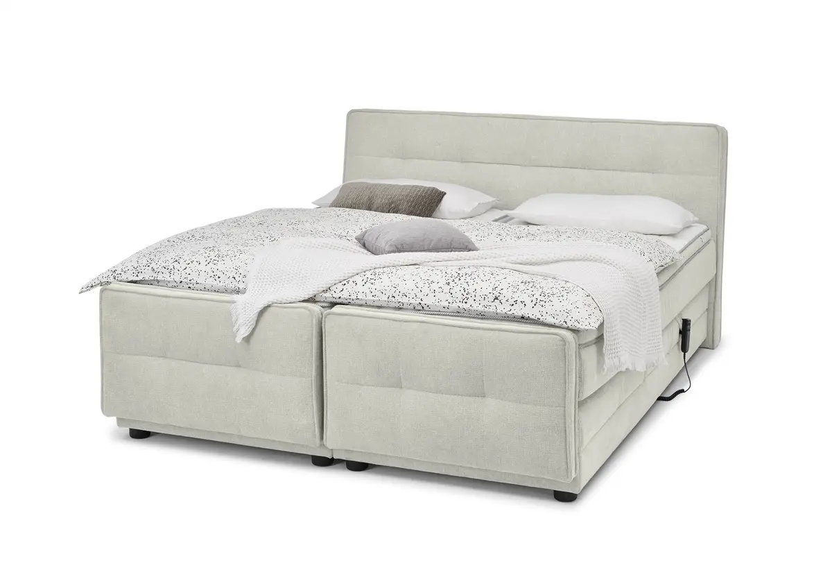 Boxspringbett- Liegefläche ca. 180x200 cm, Stoff, Beige