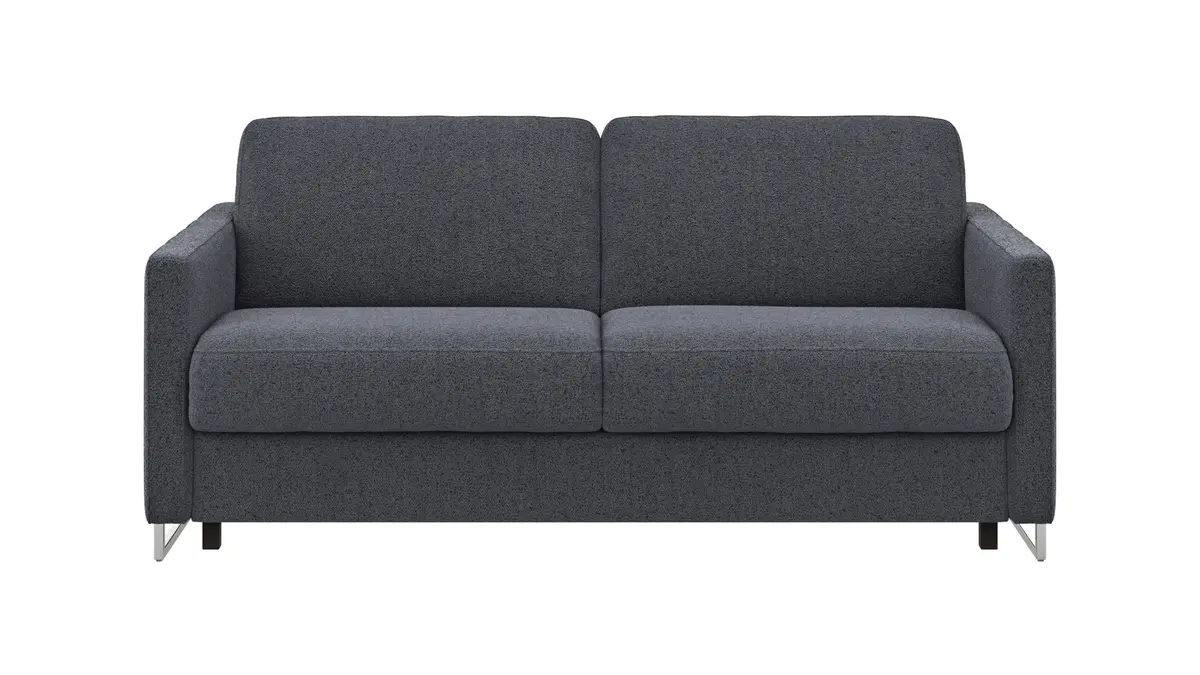 Sofa Nuoro - 2,5-Sitzer inkl. Schlaffunktion, Armlehne mit Kufe, Stoff, Eisblau