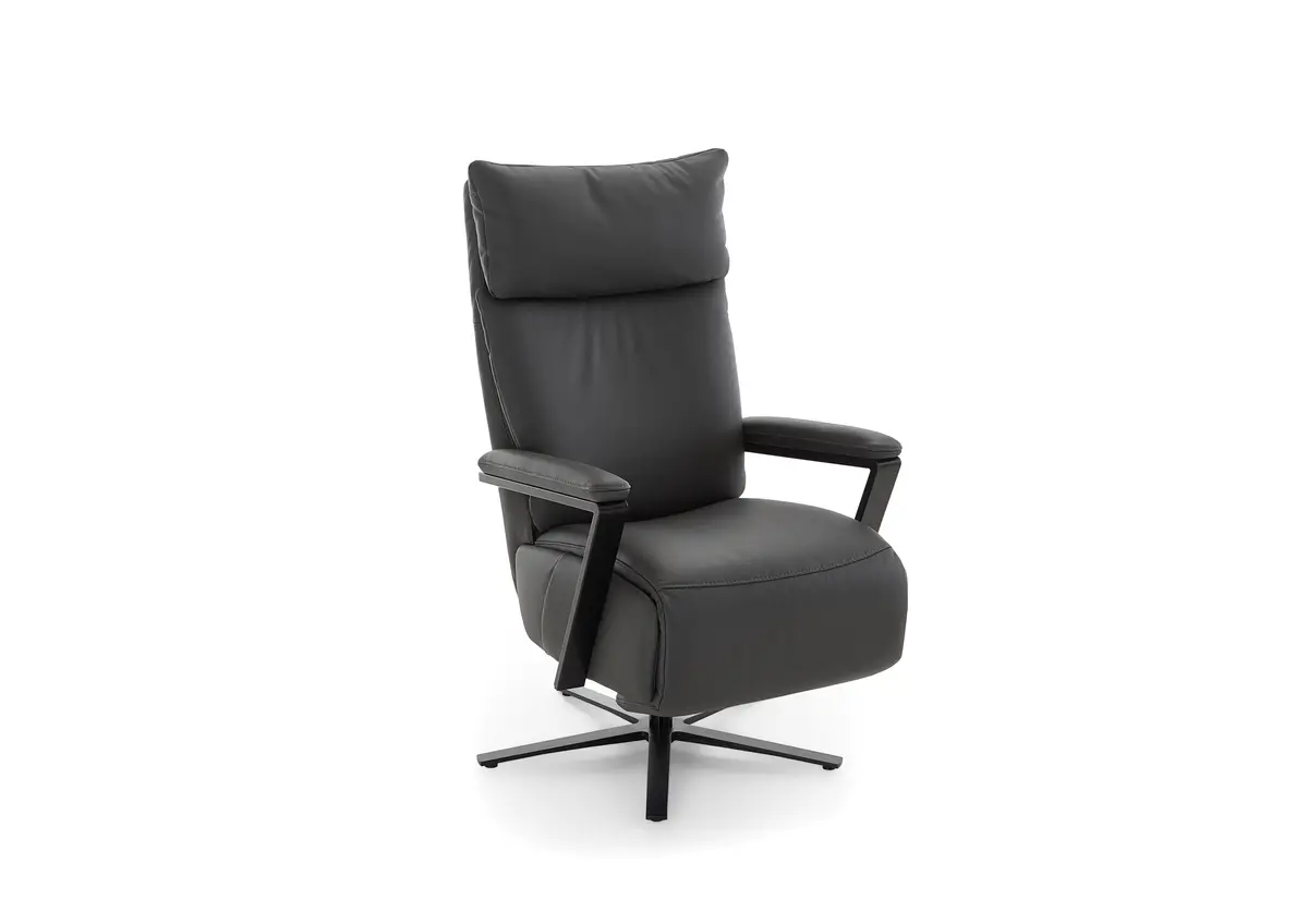 Sessel - Größe L, Relaxfunktion, Leder Anthrazit