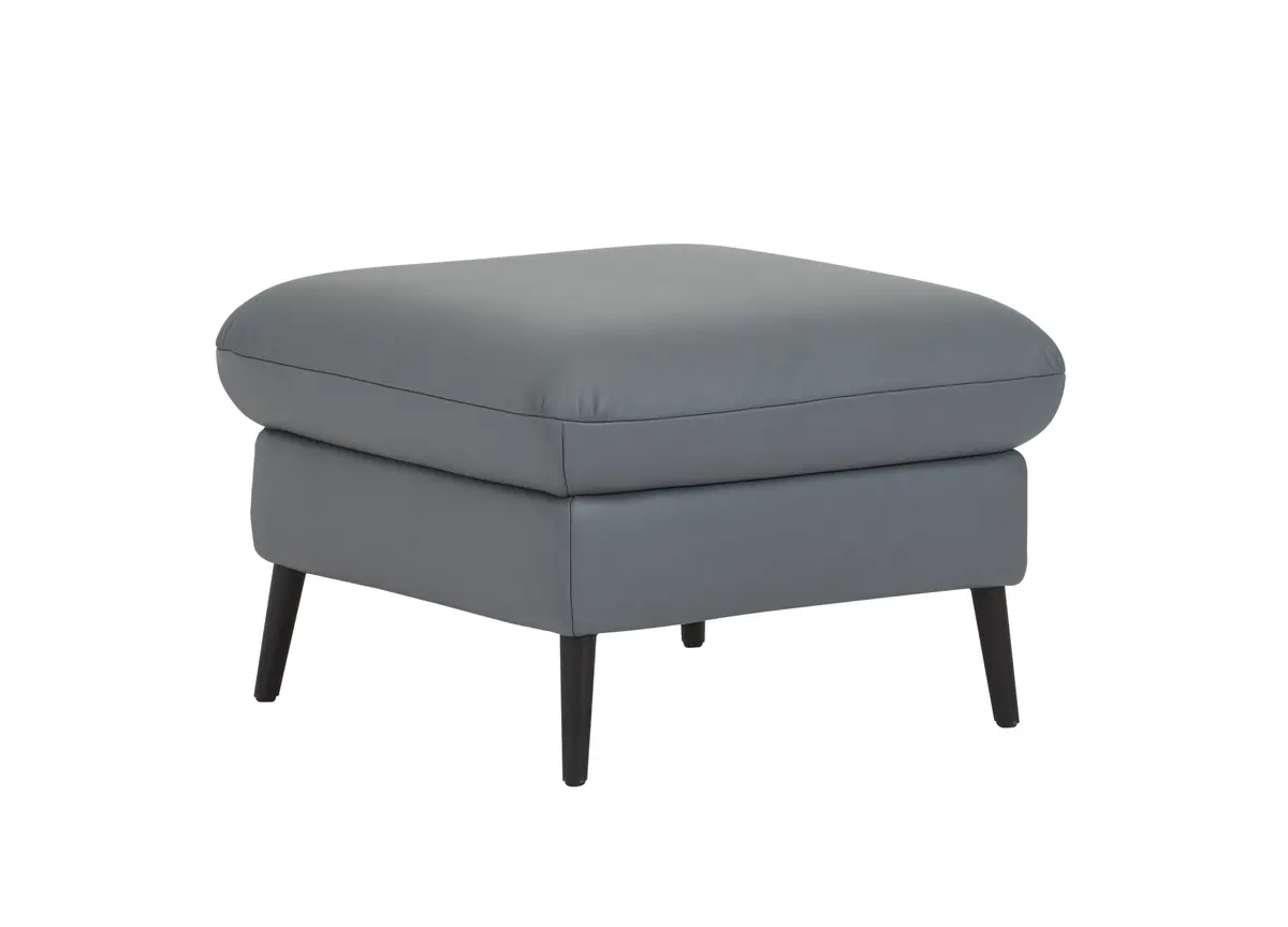 Hocker Fresno - LB ca. 67x67 cm, Leder, Hellblau