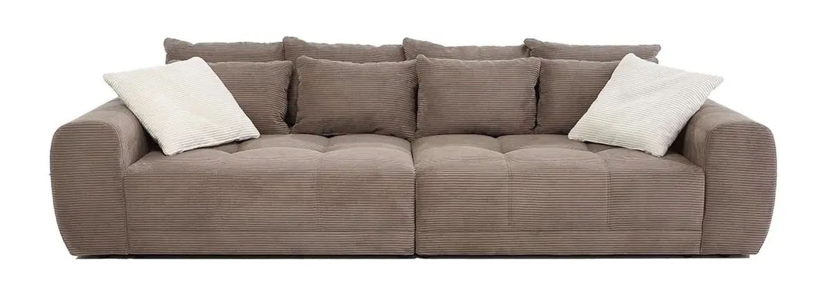 Megasofa JANNI - 3-Sitzer, Stoff, Taupe