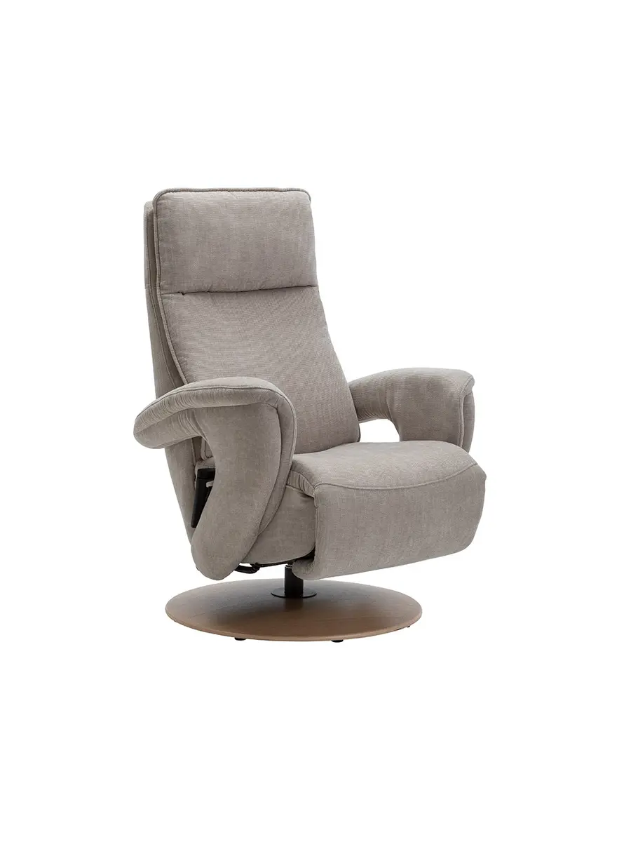 Sessel Tulsa Relax - Größe M, inkl. Fußteil/Rückenlehne verstellbar (motorisch), inkl. Kopfteilverstellung, Stoff, Graubeige
