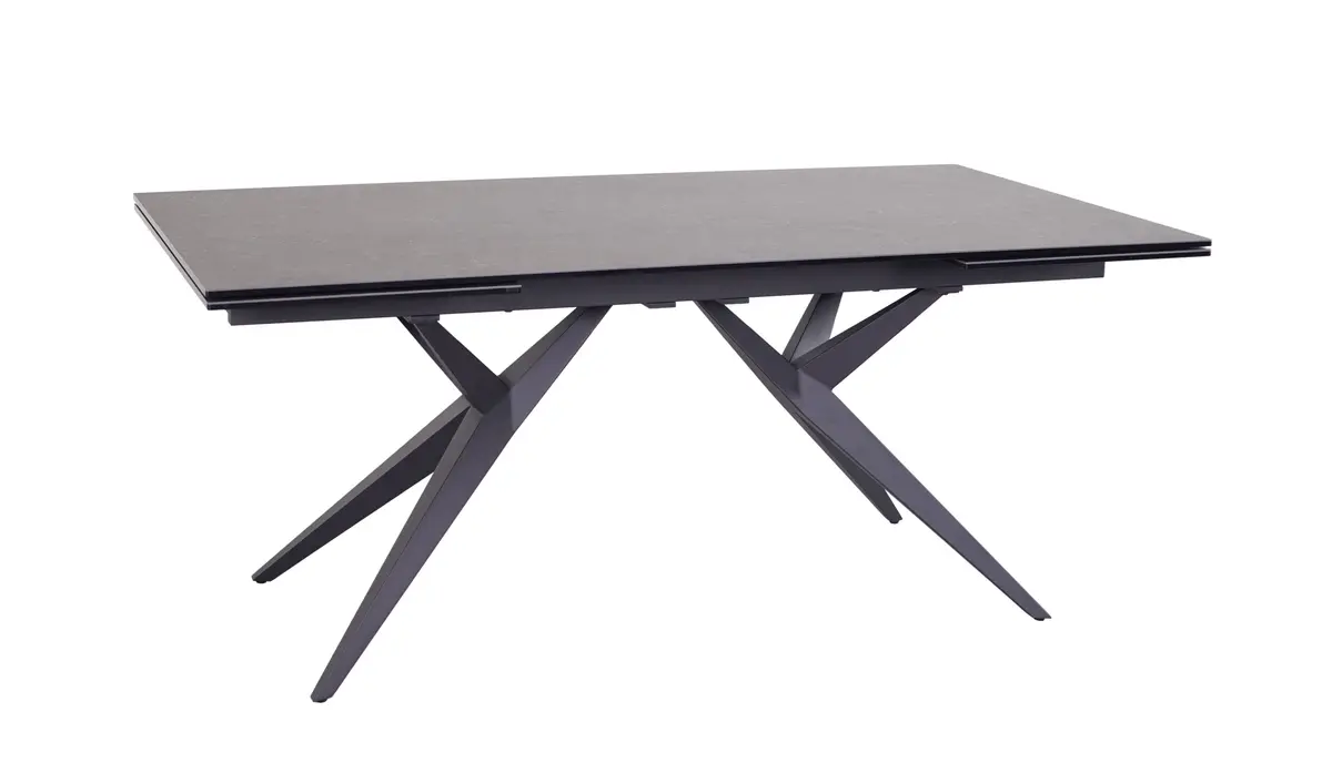 Esstisch MICHELA - ausziehbar, LB ca. 180x95 cm, Glaskeramik, Dunkelgrau