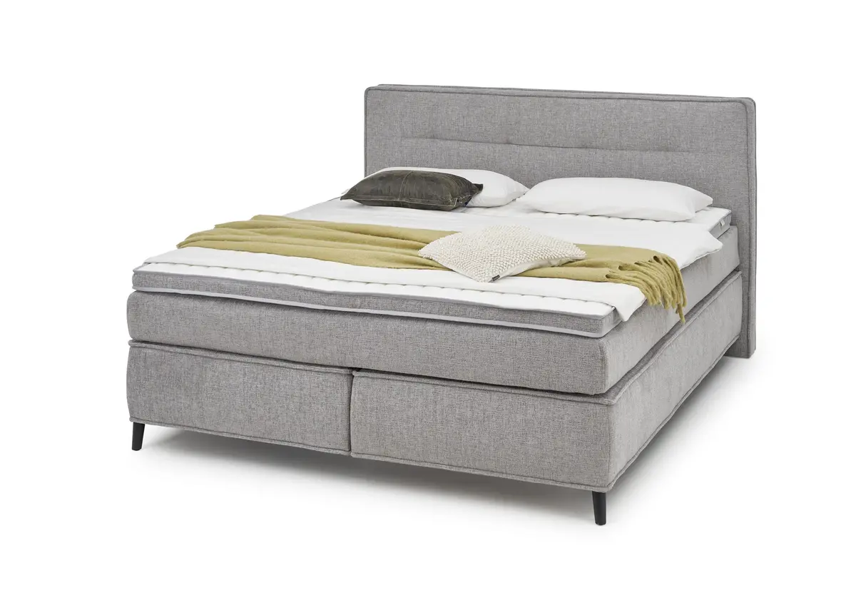 Boxspringbett- Liegefläche ca. 180x200 cm, Stoff, Grau