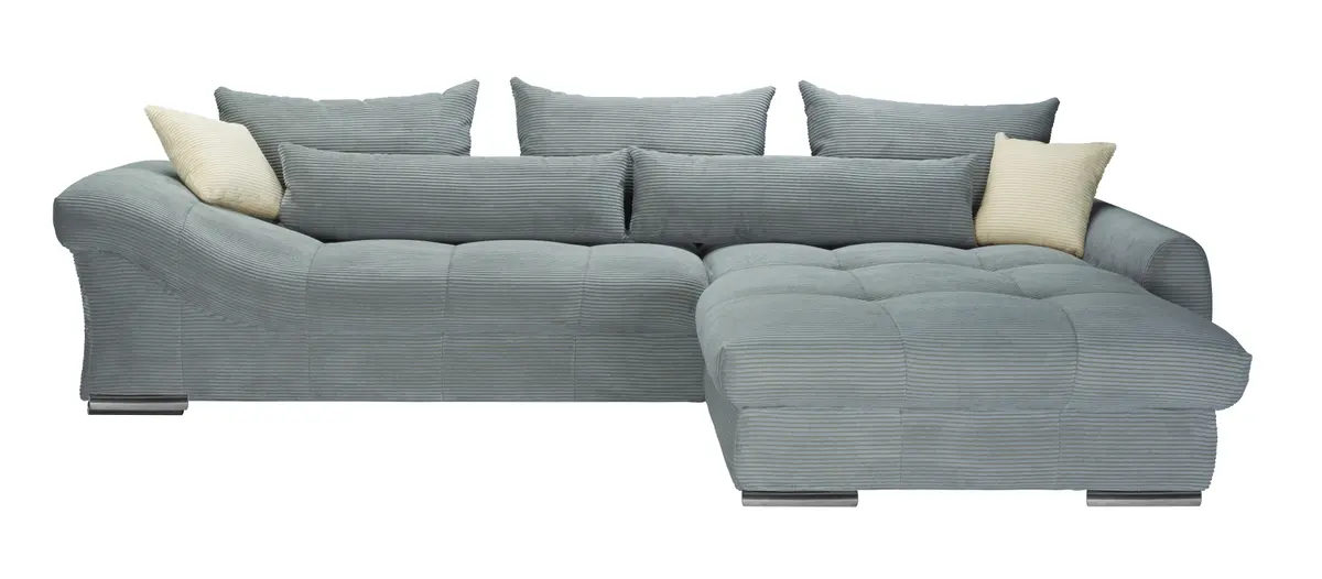 Ecksofa - 2-Sitzer, Ecke rechts, Stoff,  Dunkelgrau