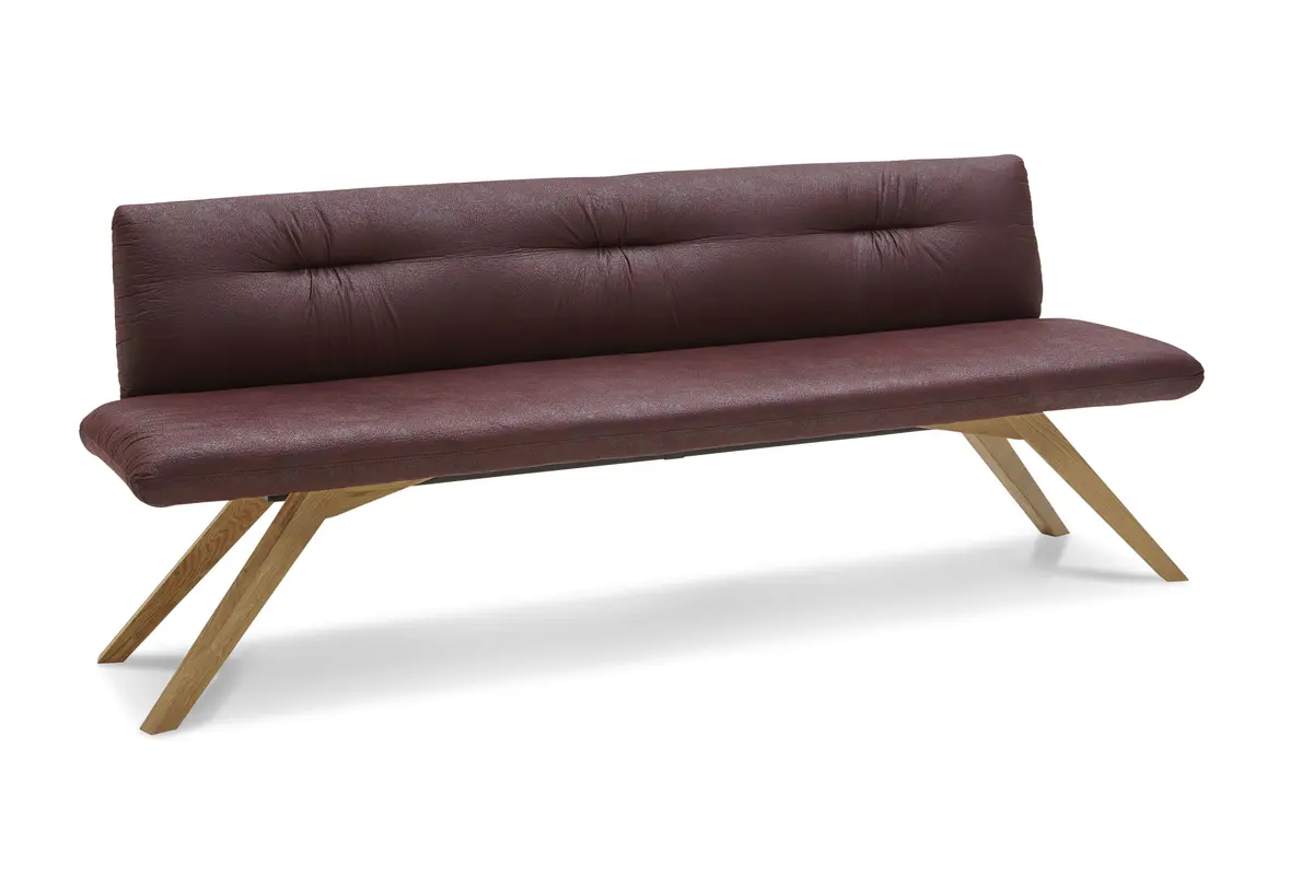 Polsterbank - Breite ca.  220, Stoff, Weinrot