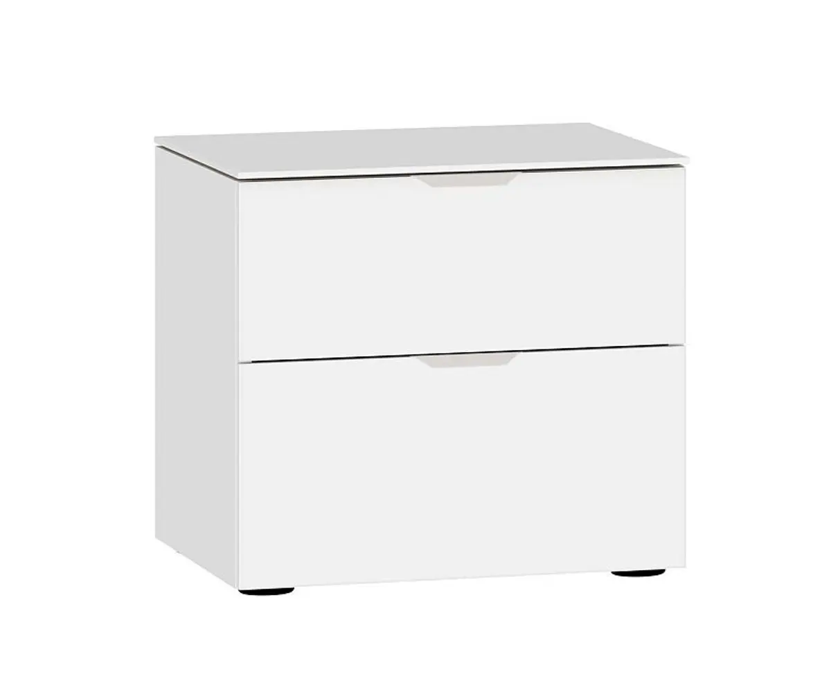 Nachtkommode JOIN IT- Glas, Cremeweiß, Weiß