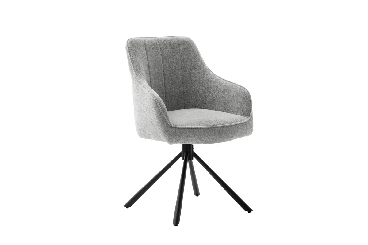 Armlehnstuhl - drehbar, Stoff, Hellgrau