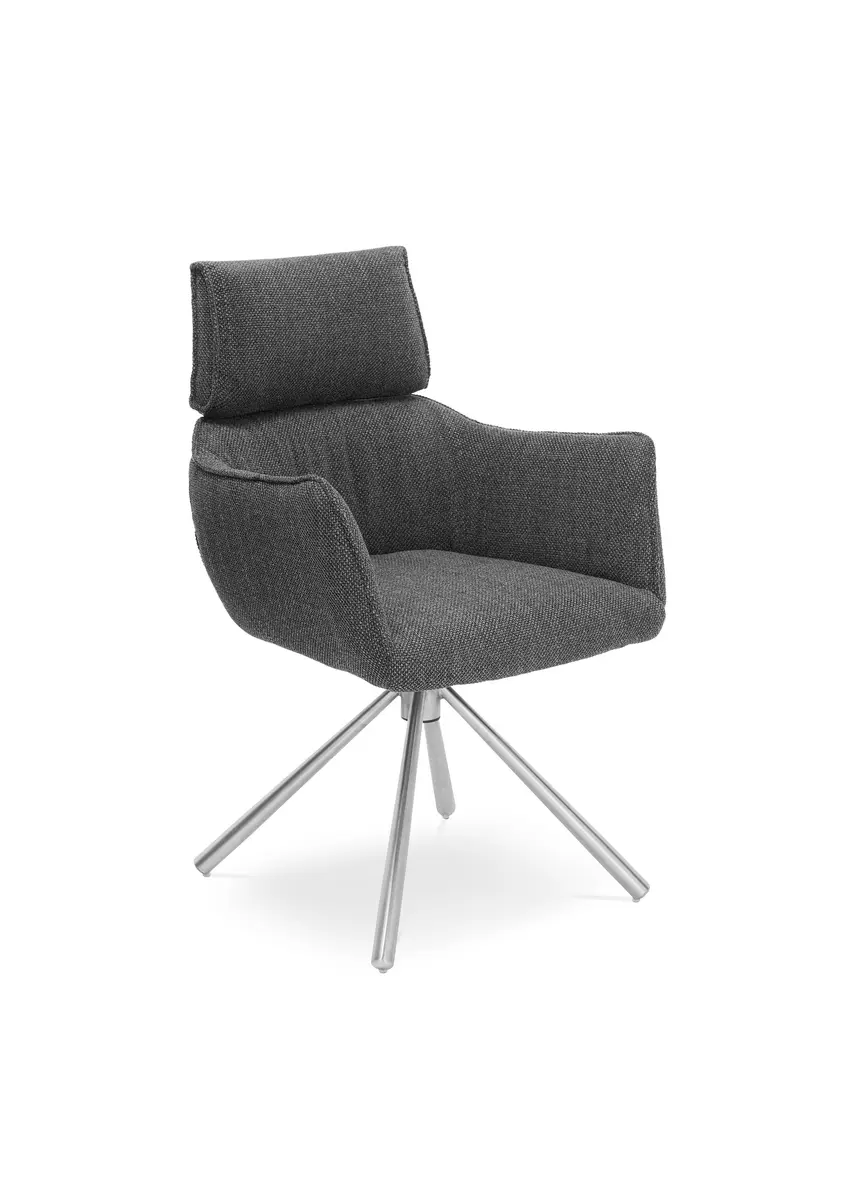 Armlehnstuhl MASHA - drehbar, Stoff, Grau