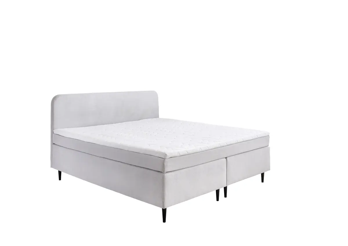 Boxspringbett- Liegefläche ca. 180x200 cm, Stoff, Silber