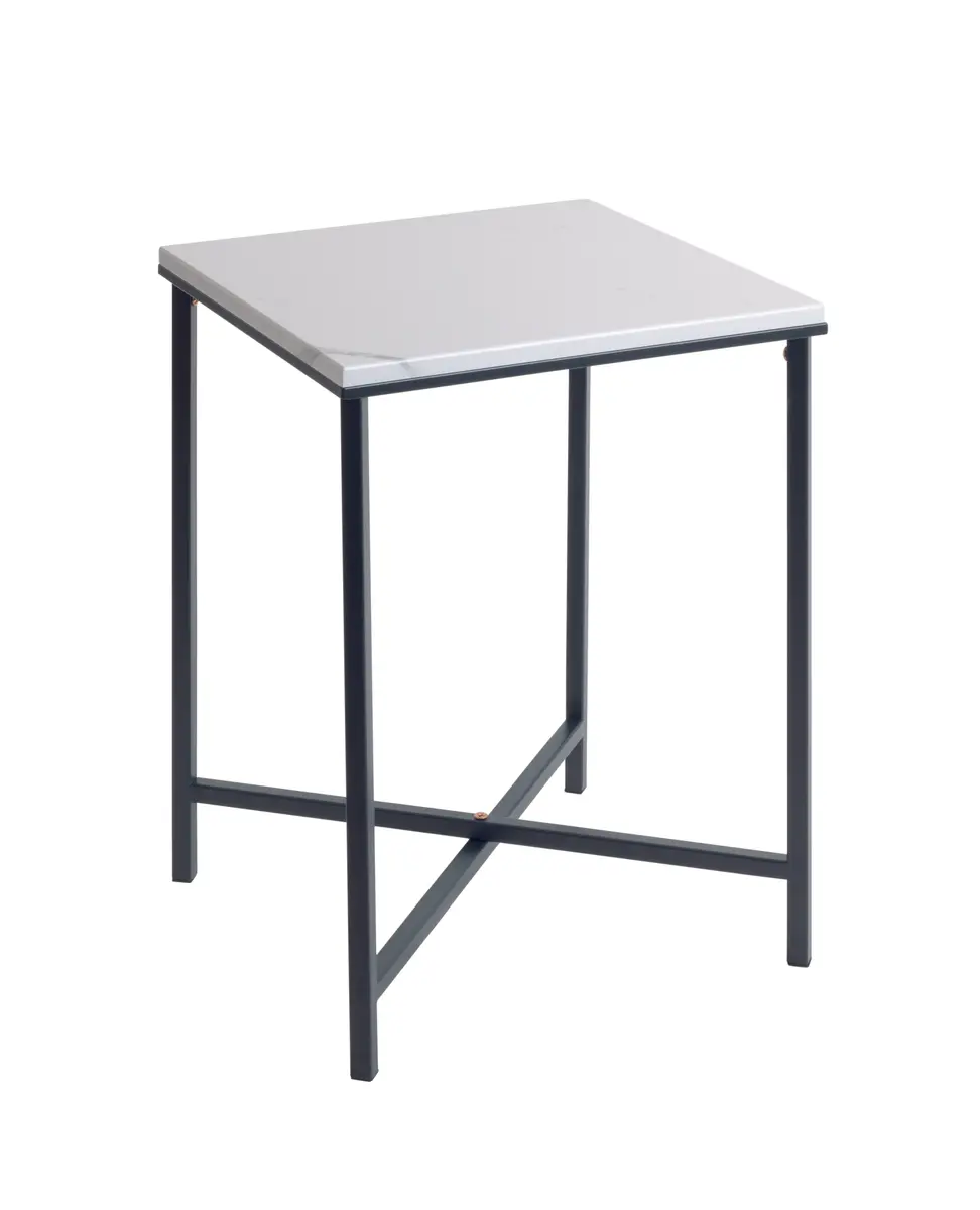 Beistelltisch - LB ca. 39x39 cm, Marmoroptik, Anthrazit