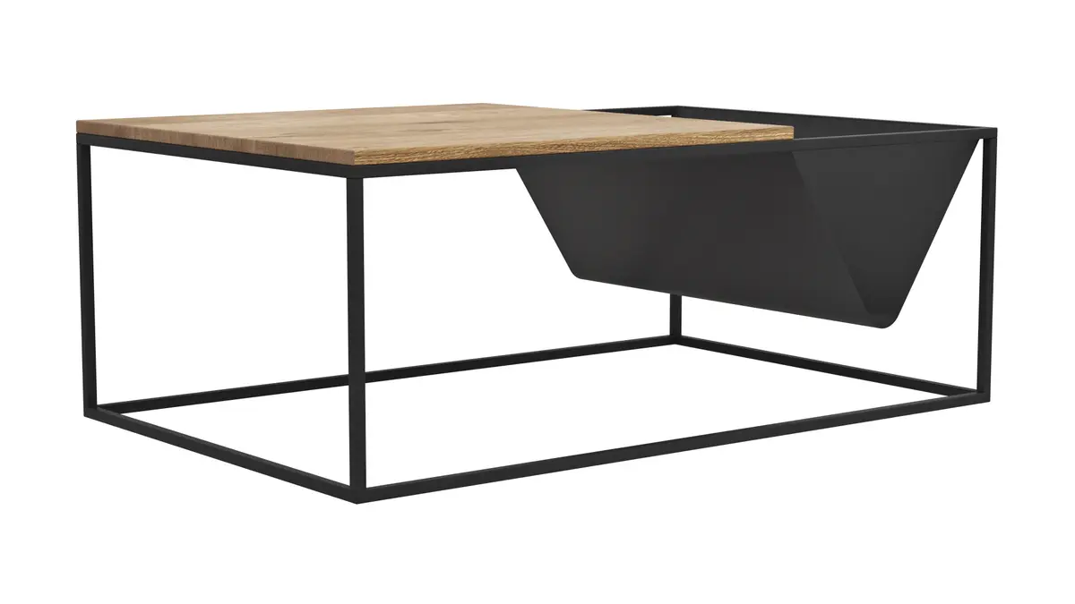 Couchtisch Kima - LBH ca. 110x70x42 cm, Wildeiche geölt