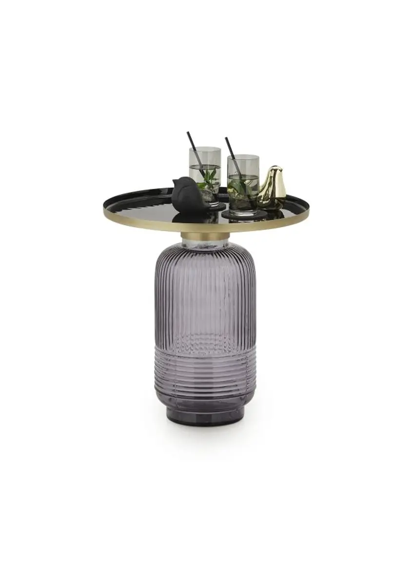 Beistelltisch - Ø/H ca. 45x47 cm, Schwarz, Lila