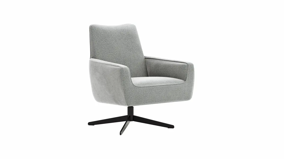 Drehsessel Matina - Größe L, Stoff, Hellgrau