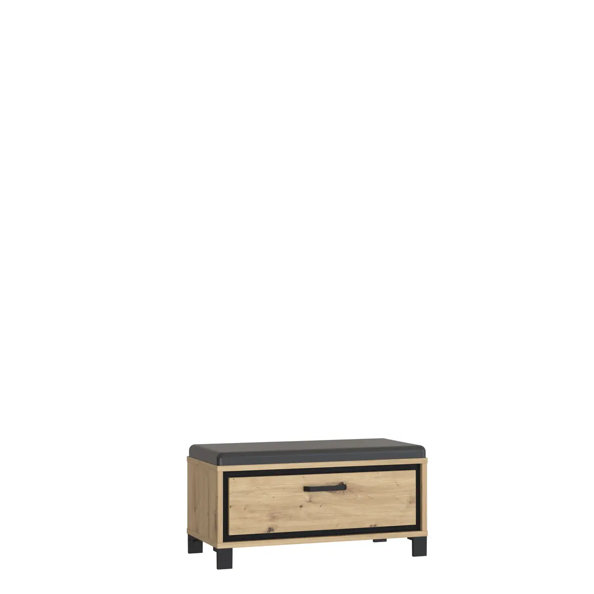 Couchtisch FARIDA - LB ca. 80x60 cm, Eiche Dekor, Schwarz