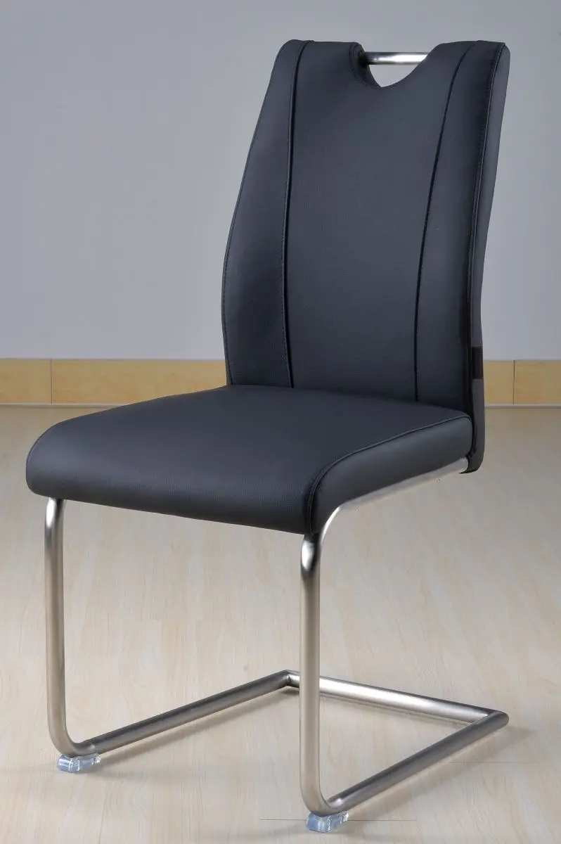 Freischwinger MICHI - Leder, Schwarz