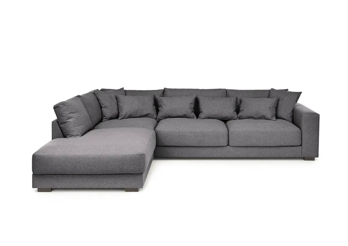 Ecksofa - Ecke links, 3-Sitzer, Stoff, Anthrazit